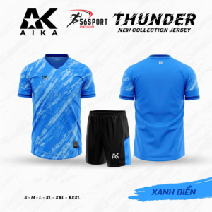 Bộ đá bóng AIKA Thunder- Màu xanh vằn hổ