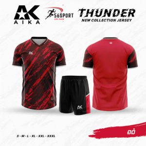 Bộ đá bóng AIKA Thunder- Màu đỏ vằn hổ